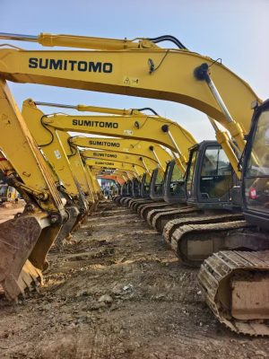 All kinds of excavators and dump trucks that have been used
