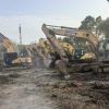 All kinds of excavators and dump trucks that have been used