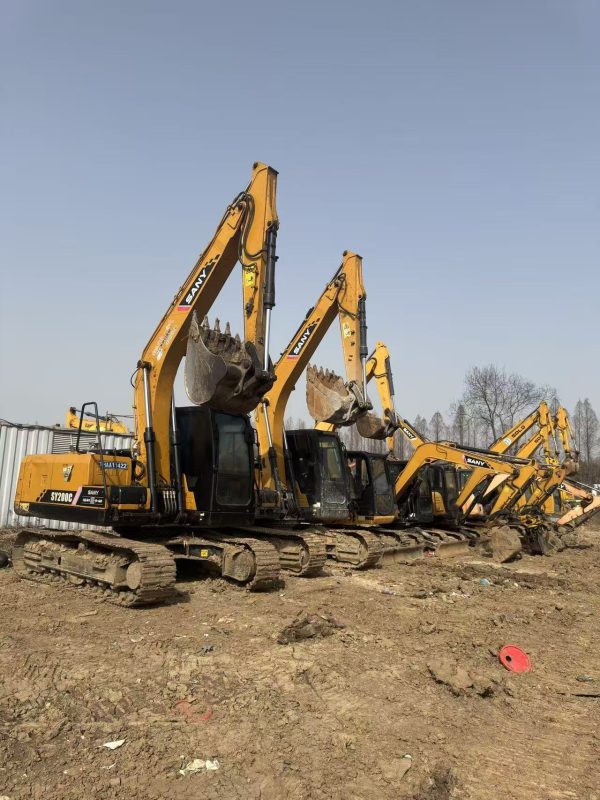 All kinds of excavators and dump trucks that have been used